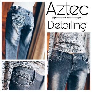 Jeans /Aztec Printed Details